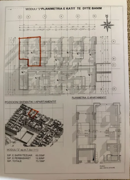 Golem, shitet apartament 1+1+Ballkon Kati 2, 73 m² 