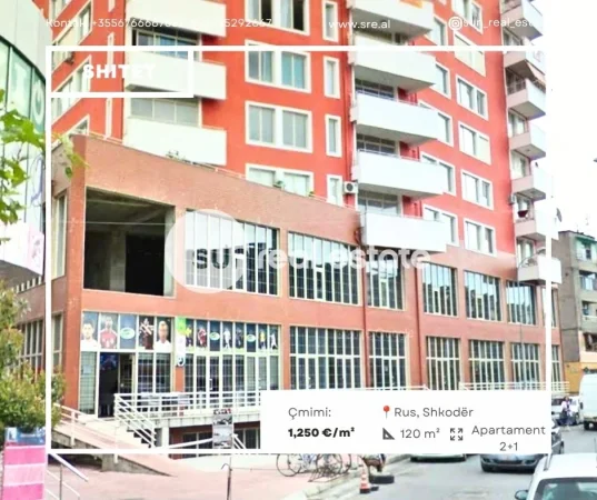 Shkoder, shitet apartament 2+1+Ballkon Kati 2, 120 m² 150.000 € (RUS)