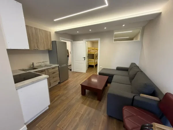 Tirane, jepet me qera apartament 1+1 Kati 1, (sauk)