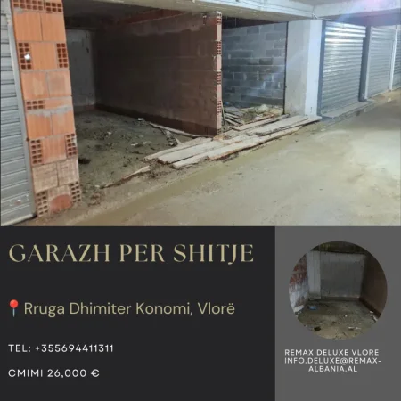 Vlore - Lungomare, shitet garazh | post parkimi Kati -1, 15 m² (Rruga Dhimitër Konomi, Vlore)