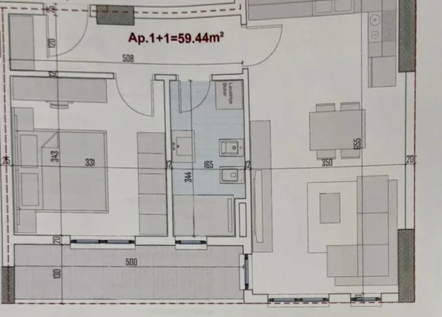 Tirane, shitet apartament 1+1+Ballkon Kati 3, 69 m² 85.800 € (RingSide)