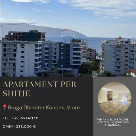 Vlore - Lungomare, shitet apartament 2+1 Kati 8, 124 m² 238.000 € (Rruga Dhimitër Konomi, Vlore)