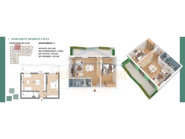 Tirane, shitet apartament 1+1 Kati 5, 74 m² 167.900 € (Rruga e Dibres)