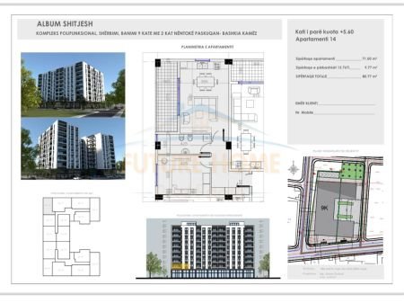 Tirane, shitet apartament 1+1 Kati 1, 81 m² 80.800 Euro (paskuqan)