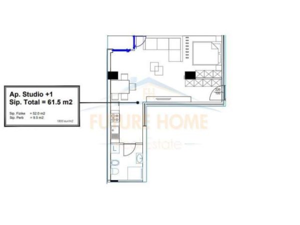 Tirane, shitet apartament 1+1 Kati 2, 52 m² 110.000 Euro (Rruga Dritan Hoxha)