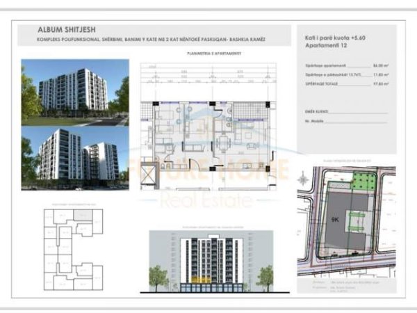 Tirane, shitet apartament 2+1 Kati 1, 98 m² 97.800 Euro (paskuqan)