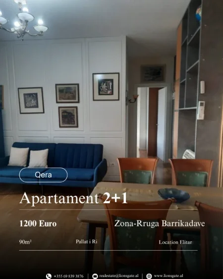 Tirane, jap me qera apartament 2+1+Aneks+Ballkon , 90 m² 1.200 € 