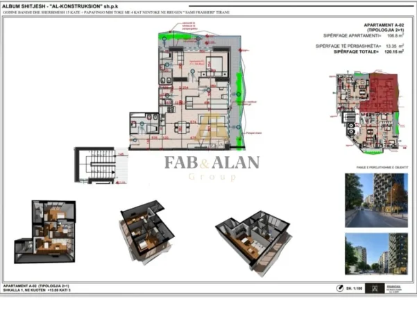 Tirane, shitet apartament Kati 13, 120 m² 540.700 € 