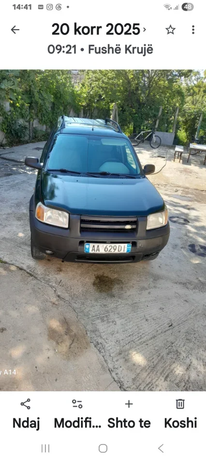 Fushe Kruje, shitet makine Land rover freelander Nafte, jeshile manuale Kondicioner 250.000 km 1.500 €