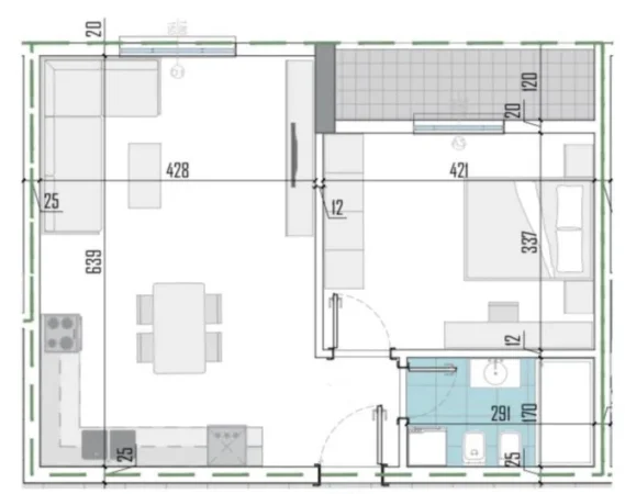 Tirane, shitet apartament 1+1 Kati 1, 71 m² 78.155 € (Paskuqan)