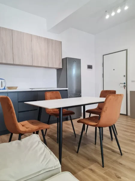 Tirane, jepet me qera apartament 1+1+Ballkon Kati 7, 61 m² 400 € (Ali Demi/Rezidenca Kaimi)