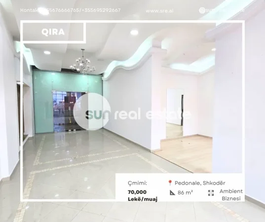 Shkoder, jepet me qera ambjent biznesi Kati 2, 86 m² (PEDONALE QENDER)