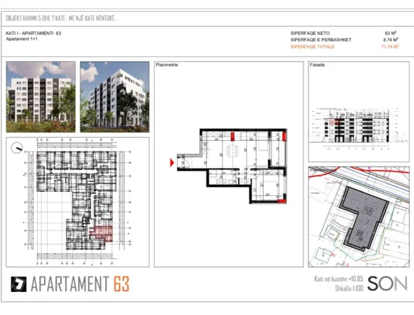 Tirane, shitet apartament 1+1+Ballkon Kati 4, 72 m² 86.088 € (Paskuqan)