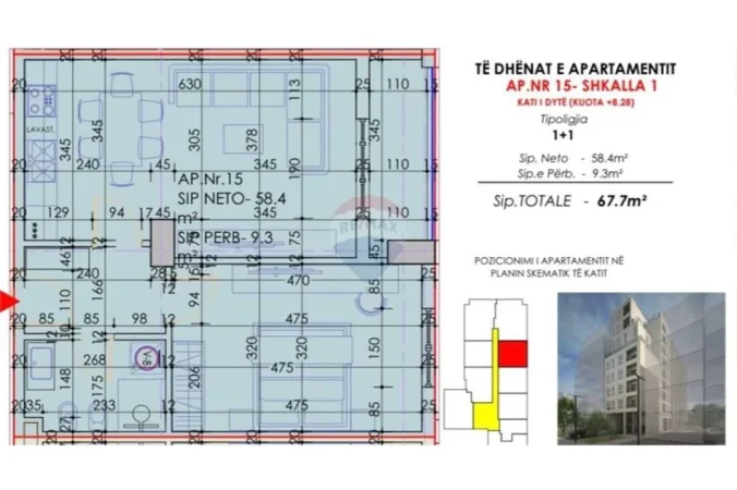 Tirane, shitet apartament , 68 m² 96.800 € 