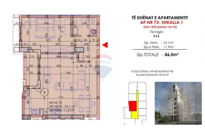 Tirane, shitet apartament , 68 m² 96.800 € 