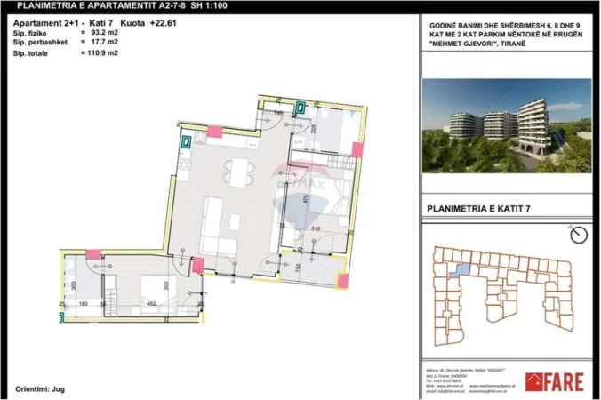 Tirane, shitet apartament , 111 m² 121.500 € 