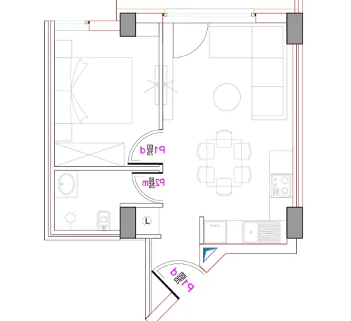Tirane, shitet apartament 1+1+Ballkon Kati 9, 46 m² 132.000 € (REZIDENCA ALBA)