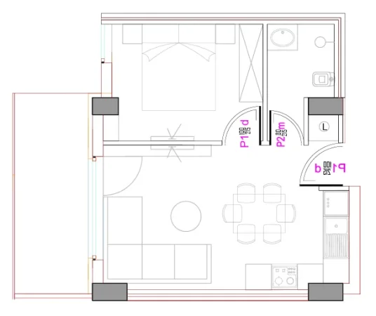 Tirane, shitet apartament 1+1+Ballkon Kati 9, 44 m² 130.000 € (REZIDENCA ALBA)