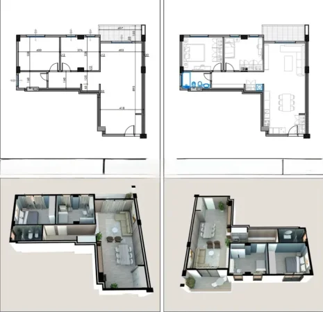 Tirane, shitet apartament 2+1 Kati 1, 100 m² 151.200 € (Fresku)