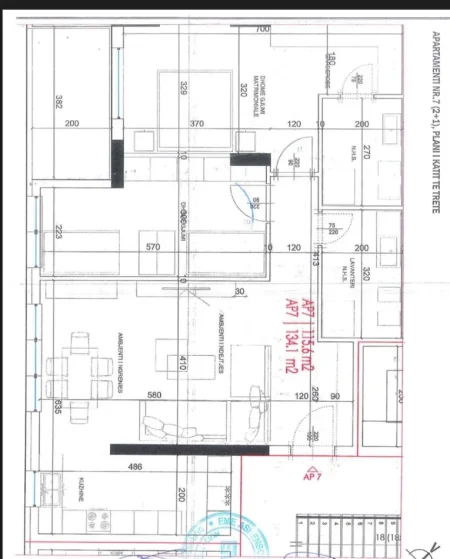 Tirane, shitet apartament 2+1 Kati 3, 134 m² 227970 € (Rruga e Elbasanit)