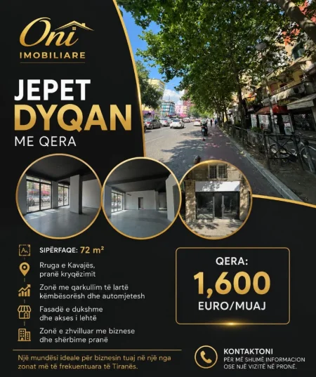 Tirane, jepet me qera dyqan Kati 0, 75 m² 1.600 € (KRYQEZIMI 21 DHJETORI)