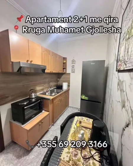 Tirane, jepet me qera apartament 2+1 Kati 6, (Rruga Muhamet Gjollesha)