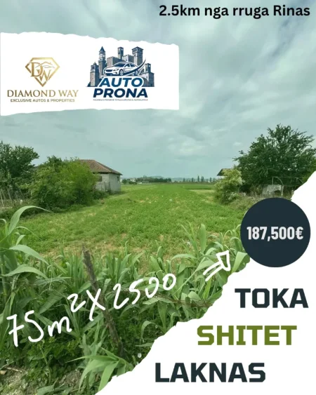 Shqiperi, shes toke , 2.500 m² 187.500 € (Laknas)
