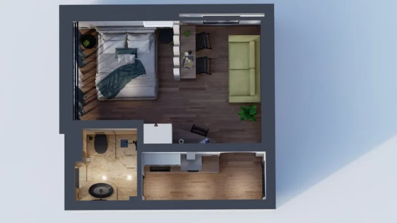 Tirane, shes garsonier 1+1 Kati 4, 30 m² 110.000 € (njazi demi)