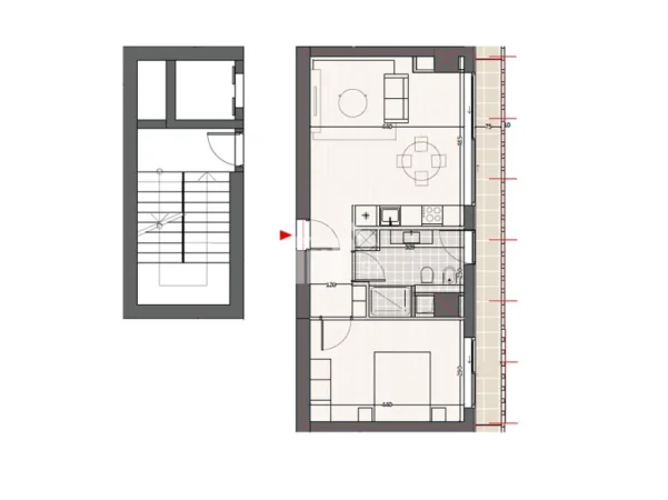 Vlore - Lungomare, shitet apartament 1+1 Kati 6, 69 m² 206.584 € (VLORA MARINA)