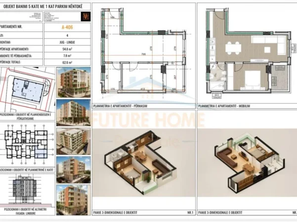 Durres, shitet apartament 1+1+Ballkon Kati 4, 63 m² 81.380 € 