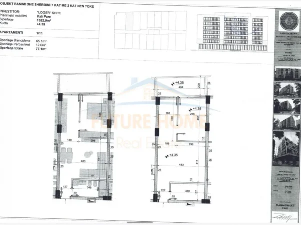 Golem, shitet apartament 2+1 Kati 1, 77 m² 77.100 € ("Liam Residenc "Golem)