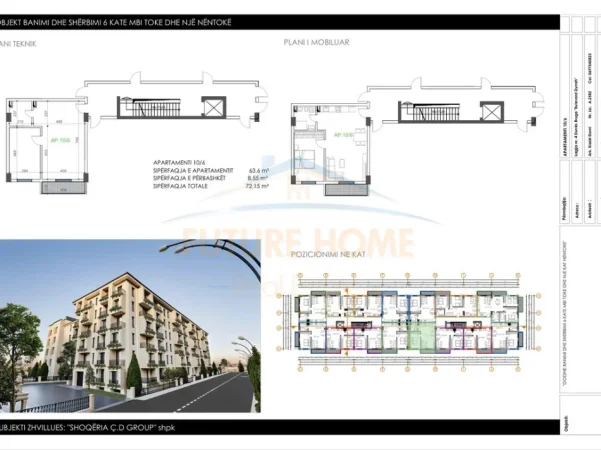 Durres Plazh, shitet apartament 1+1 Kati 6, 72 m² 86.580 € ("Nova Rezidenc ", Golem)
