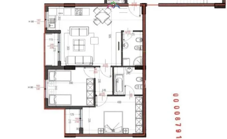 Tirane, shes apartament 2+1 Kati 5, 101 m² 205.000 € (rruga dibres)