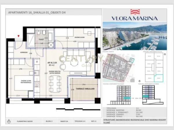 Vlore, shes apartament 2+1+Aneks+Ballkon Kati 2, 90 m² (VLORA MARINA)