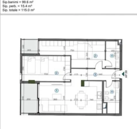 Tirane, shitet apartament 2+1 Kati 3, 115 m² 143.750 € (Astir)