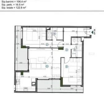 Tirane, shitet apartament 2+1 Kati 3, 123 m² 153.625 € (Astir)