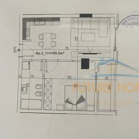 Tirane, shitet apartament 1+1+Ballkon Kati 2, 64 m² (Paskuqan)