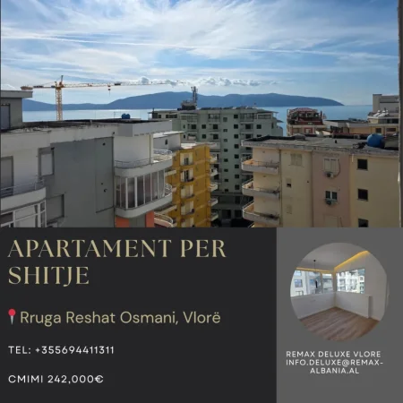 Vlore - Lungomare, shitet apartament 2+1+Ballkon Kati 10, 110 m² (Rruga Reshat Osmani, pran shkolles se Marines, Vlore)