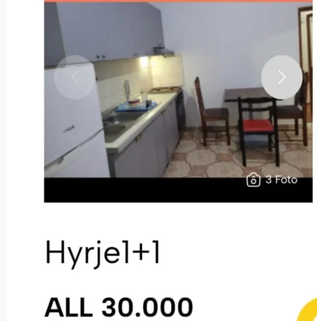 Tirane, jepet me qera shtepi 1+1+Ballkon Kati 1, 55 m² 300 € (Rr Idriz Dollaku)