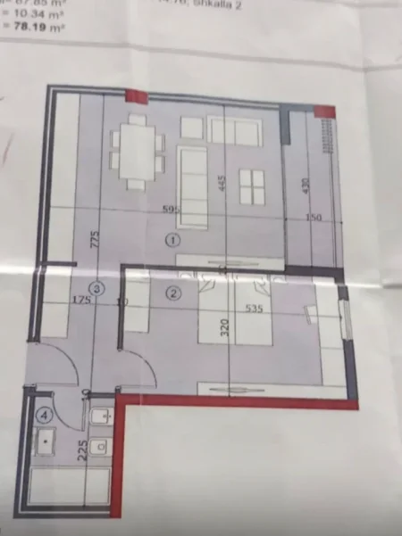 Tirane, shitet apartament 1+1 Kati 5, 78 m² 132.000 € (Ali Dem)