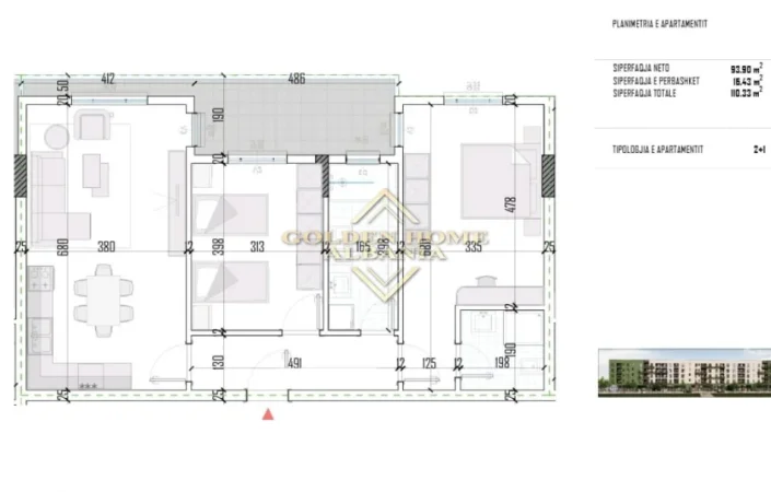 Tirane, shitet apartament , 110 m² (kamez)