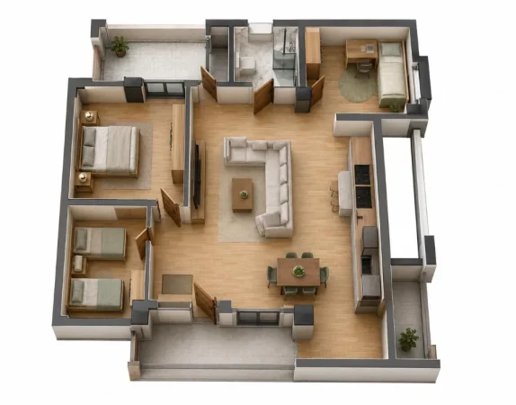 Pogradec, shitet apartament 1+1 Kati 6, 88 m² 105.108 € 