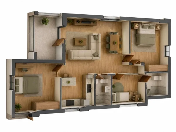 Pogradec, shitet apartament 2+1 Kati 1, 91 m² 109.000 €