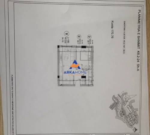 Tirane, shitet apartament 1+1+Ballkon Kati 6, 52 m² 97.000 € 