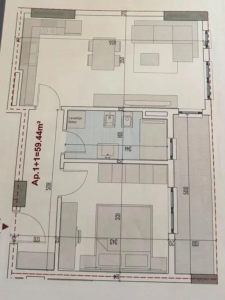 Tirane, shitet apartament 1+1+Aneks Kati 5, 69 m² 85.811 € (Paskuqan)