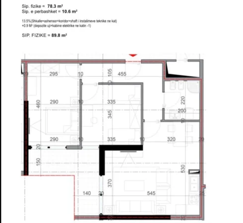 Lezhe, shitet apartament 2+1+Ballkon Kati 9, 89 m² 116.870 € (Shengjin)