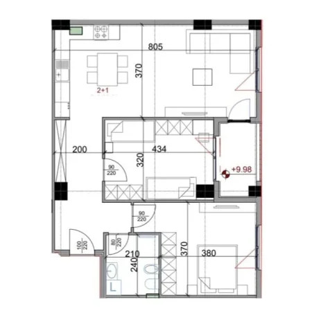 Tirane, shitet apartament 2+1+Ballkon Kati 2, 105 m² 179.520 € (Dritan Hoxha)