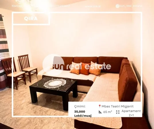 Shkoder, jepet me qera apartament 2+1 Kati 3, 65 m² (QENDER)