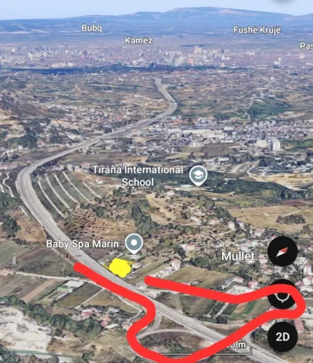 SHITET: 🟤 Tokë Arë (📍Mullet - TEG ) Sip. 2810 m² ( Tokë e Kuqe me Intesitet 0.3) Buzë Autostradës 🟢 280.000€