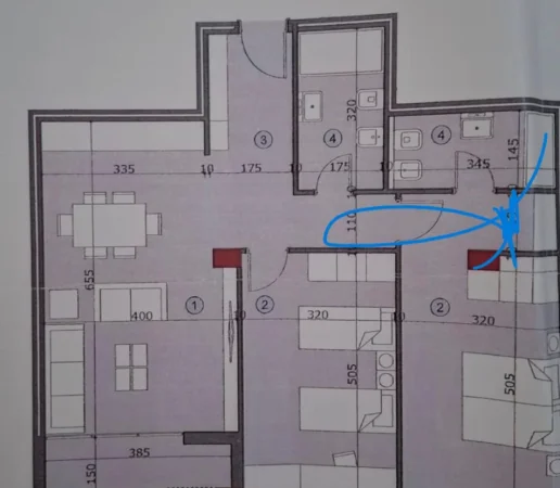 Tirane, shitet apartament 2+1 Kati 3, 111 m² 158.000 € (ISH BURGU GRAVE)